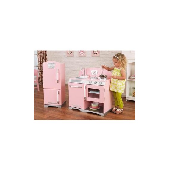 Kidkraft pink retro store kitchen & refrigerator