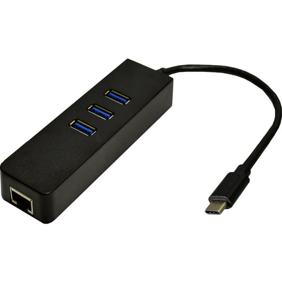 Адаптер Dynamode USB-C to 3xUSB 3.0+RJ45 Black