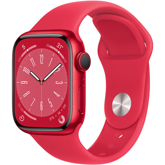 Apple Watch Series 8 41mm GPS (PRODUCT) RED Aluminum Case with (PRODUCT) RED Sport Band (MNP73, MNUG3)