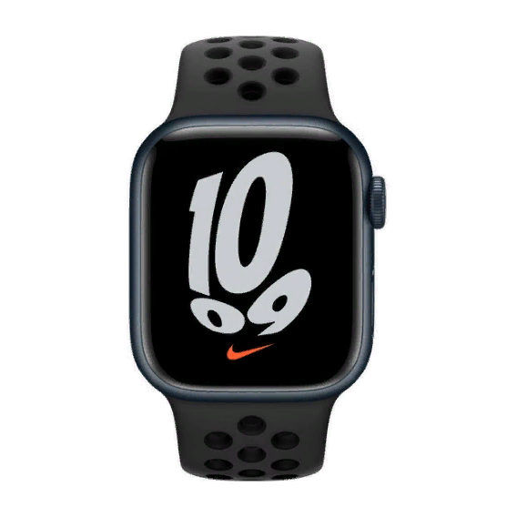 Apple Watch Series 7 Nike 45mm GPS Midnight Aluminum Case with Anthracite/Black Nike Sport Band (MKNC3)