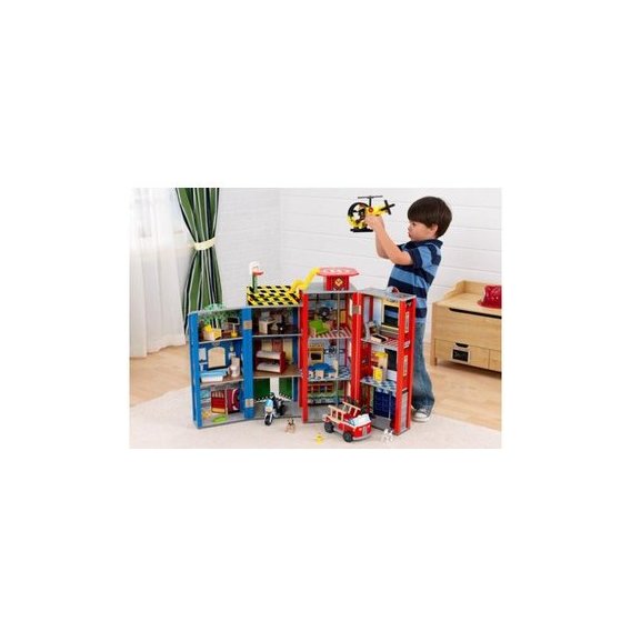 Kidkraft wooden best sale fire station set